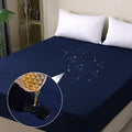 Twin Mattress Protector Waterproof, Fitted Sheet Style Breathable Cooling Mattress Cover with Deep Pocket Fits Up to 18'', Noiseless Bed Cover for Kids Adults, Machine Washable(Navyblue, 39'' X 75'')