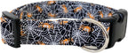 Orange Spiders Halloween Dog Collar (Medium)