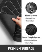 tchdio Door Mat Outdoor Indoor Entrance Doormat-Semicircular Durable Rubber Non Slip Front Door Mat for Outside Inside Entry Entryway Dirt Trapper WelcomeMat for Muddy Paws and Shoes-Black 24”x36”
