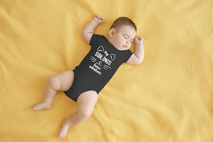AW Fashions My Siblings Have Whiskers Baby Bodysuit Funny Cute Infant Outfit Romper Clothing Boys Girls