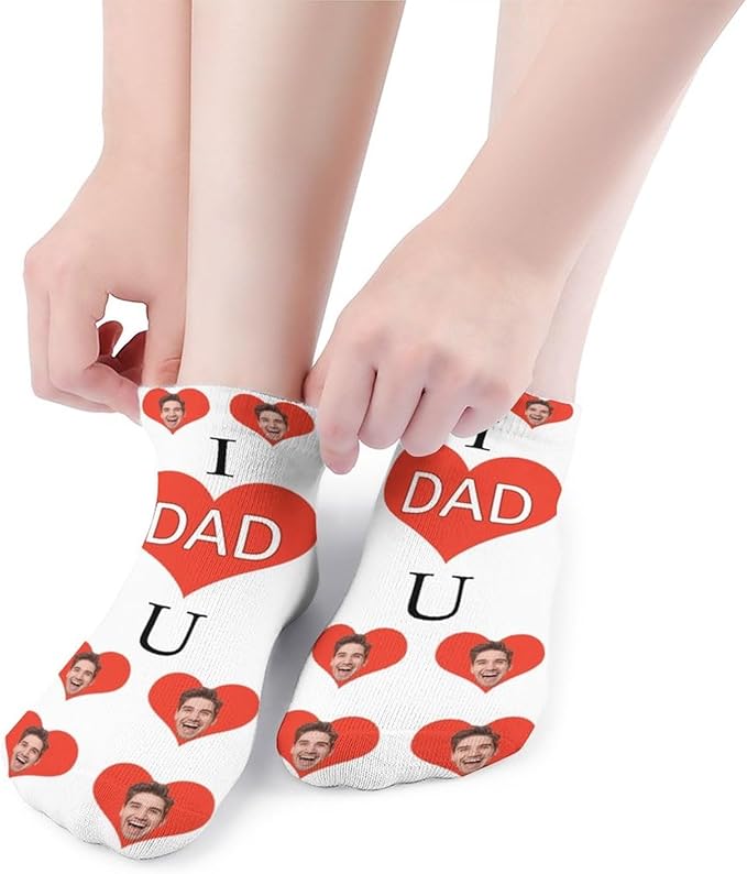 Personalized Ankle Socks with Face Custom Photo Socks Low Cut Ankle Socks Athletic Socks Valentine's Day Gifts for Women Men