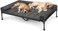 Veehoo Cooling Elevated Dog Bed Add Removable Waterproof Bolster Cushion Mat, Raised Pet Cot with Breathable Teslin Mesh, No-Slip Feet, Dog Sofa Bed for Indoor Outdoor, XXLarge, Black CWC2331B