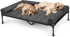 Veehoo Cooling Elevated Dog Bed Add Removable Waterproof Bolster Cushion Mat, Raised Pet Cot with Breathable Teslin Mesh, No-Slip Feet, Dog Sofa Bed for Indoor Outdoor, XXLarge, Black CWC2331B