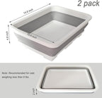 2 Pack Collapsible Small Cat Litter Box, Open Kitten Litter Potty Pan Low Entry Pet Kitty Toilet Foldable Waterproof Travel Toilet for Sick Frail Kitty 14.6 x 10.6 x 4.8 inches Grey