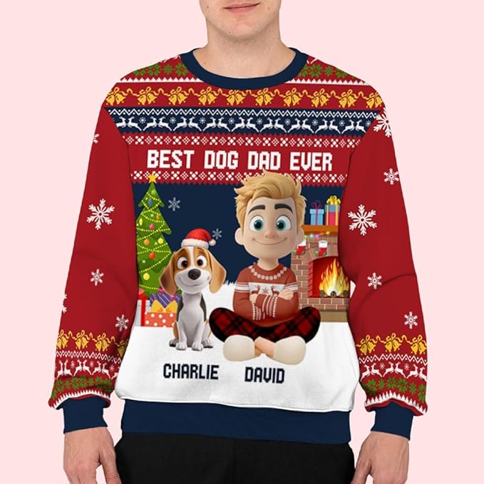 Wrappiness A Girl And Her Dog Christmas Sweatshirt - Cozy Unisex Fit Custom Shirt - Cute for Women Pet Lovers