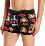 M YESCUSTOM Custom Faces Funny Short Briefs Gift for Husband Underwear