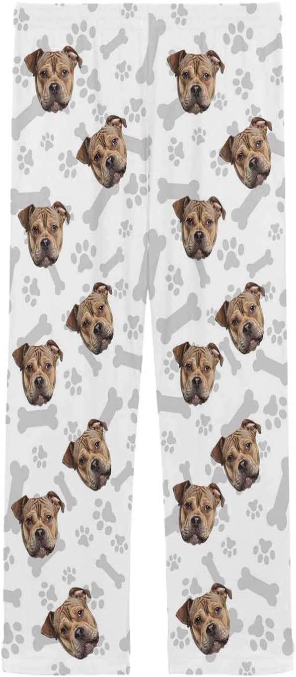 MyPupSocks Custom Pet Face Pajamas Pants Photo Pajama Bottoms for Men S-XXL