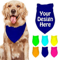 Dog Bandanas Custom Boy and Girl Dogs Scarf Add Your Design Personalized Pet Scarfs with Picture Image Text Customized Head Scarf for Small Medium Large Dogs Cats, Navy