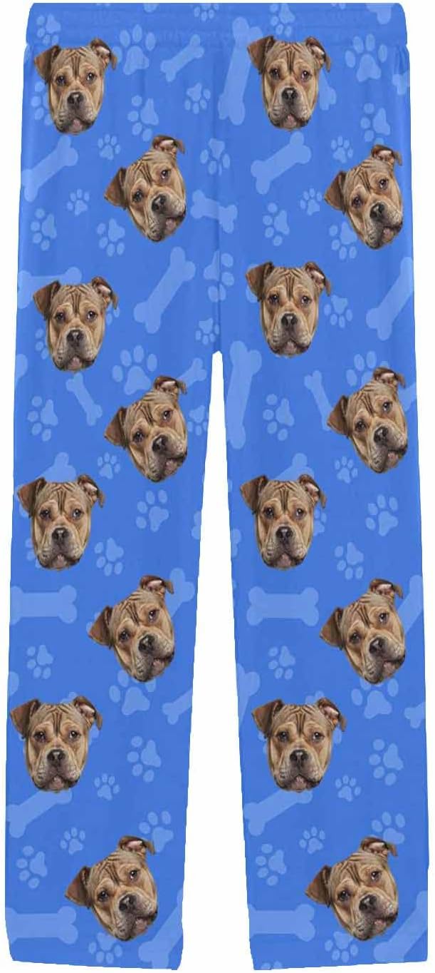 MyPupSocks Custom Pet Face Pajamas Pants Photo Pajama Bottoms for Men S-XXL