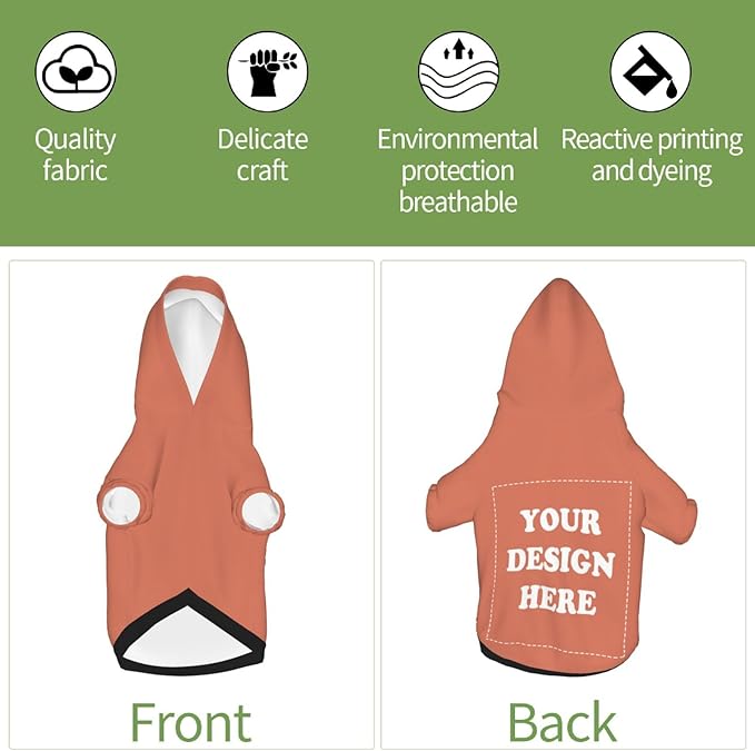 Dog Costume, Custom Dog Hoodie, Dog Name Costume Holiday Pet Pajamas Outfit, Personalized Pet Coat Costumes for Small Medium Large Dogs and Cats for Winter, Coral, XS