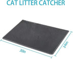 Cat Litter Mat, 30"X24" Large Double Layer Litter Trapping Mat, Waterproof/Urineproof, Easy to Clean Kitty Litter Mats for Floor, Scatter Control (Grey-1Pack)