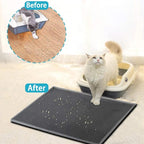 Cat Litter Mat, 30"X24" Large Double Layer Litter Trapping Mat, Waterproof/Urineproof, Easy to Clean Kitty Litter Mats for Floor, Scatter Control (Grey-1Pack)