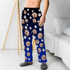 MyPupSocks Customized Face Pajamas Pants Sleep Bottoms for Men Women XS-2XL