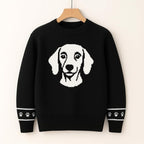 Custom Dog Knit Sweater for Women Personalized Pet Paw Print Pullover Dog Mom Gift Christmas for Pet Lovers