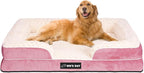 Orthopedic Dog Bed for Large Medium Sized, Washable Memory Foam Large Dog Bed, Durable Medium Pet Sofa with Removable Cover, Washable Waterproof Pet Couch Beds(Pink, XXL)