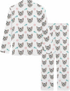 MyPupSocks Custom Face Pajamas for Women Set, Personalized Photo Long Sleepwear XS-XXL