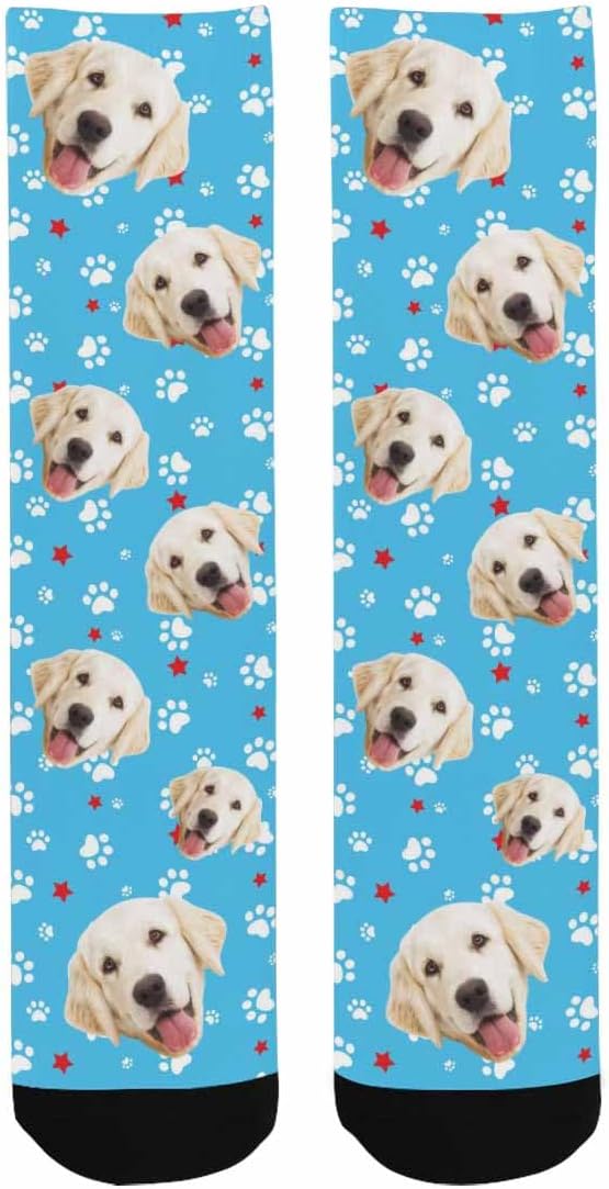 Artsadd Personalized Christmas Pajama Pants Socks for Men Custom Photo Pajama Bottoms for Men S-XXL