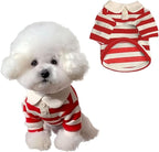 MANON ROSA Dog Clothes, Designer Boy Polo Shirt for Small Medium Dogs, Soft Puppy Outfit, Breathable Male Yorkie Chihuahua Shih Tzu Poodle Kitten Cat T-Shirt, Birthday Gifts - Red, S, Fit 3-5lbs