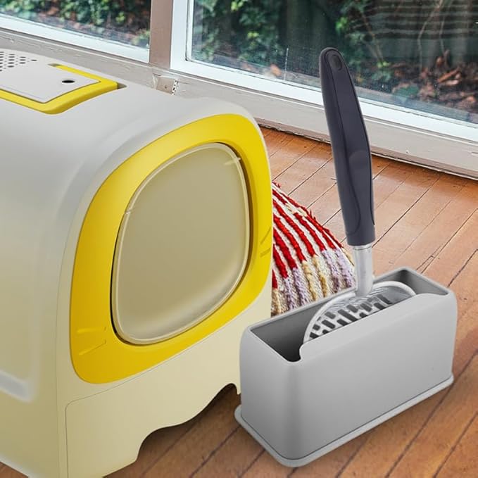 POPETPOP Durable Cat Litter Scoop Holder- Universal Litter Scooper Stand for Easy Cleaning and Storage, Plastic Cat Litter Scoop Stand for Cat Litter Box Accessories