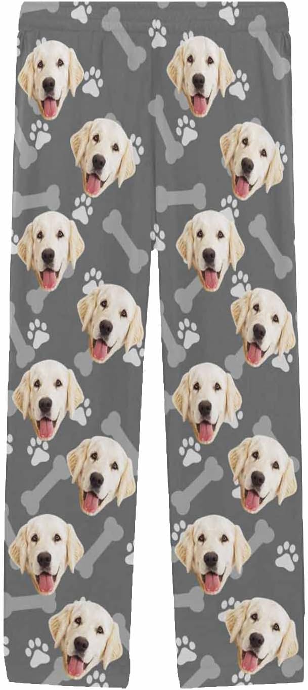 MyPupSocks Customized Face Pajamas Pants Photo Pajama Bottoms for Men S-XXL