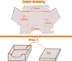 Extra Large Cat Cardboard Scratch with Box Bigger Space Double-Sided Scratching Refillable Pad Scratcher Board Window Handle Design Easy to Clean Scraps Scratched Bed for Indoor Cats (Grey)