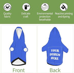 Dog Clothes, Custom Dog Hooded Sweatshirt, Personalized Pet Costume Robe Shirt with Text/Image/Club Name/Pet Shop Logo for Small Medium Large Dogs and Cats, RoyalBlue, L