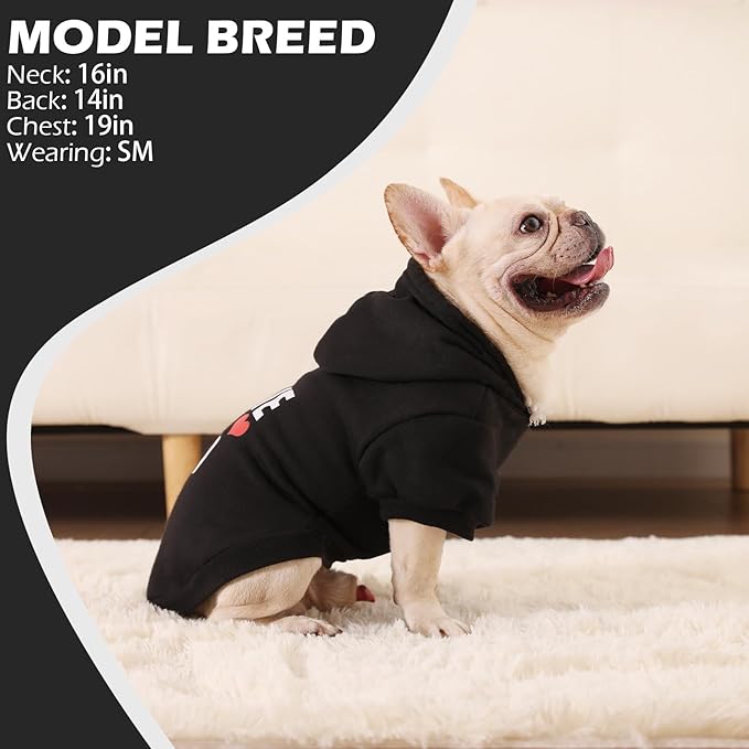 EXPAWLORER Dog Hoodie-Soft and Warm Dog Sweaters, Pet Clothes Autumn Winter Coat Sweatshirt with I Love My DAD Print for Puppy,Cat, Small Medium Large Dogs