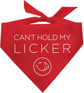 Can’t Hold My Licker Funny Drooler Dog Bandana (Red, OS 1118)