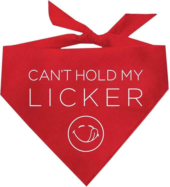 Can’t Hold My Licker Funny Drooler Dog Bandana (Red, OS 1118)