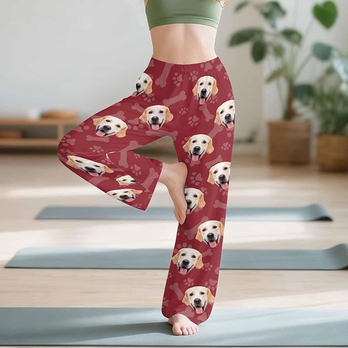 Custom Couple Pajama Pants Sock with Funny Face, Personalized PJ Anniversary Birthday Women Men Pants