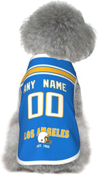 Los Angeles Dog Clothes Jersey Pet Jersey Customized Any Name & Number S-5XL for Small Middle and Big Dogs