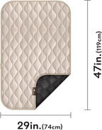 Paw Inspired Washable Padded Crate Mats for Dogs | 47” x 29” Pad, Fits 48-inch Kennels | Leakproof, Waterproof Bottom, Plush Pet Beds (Tan)