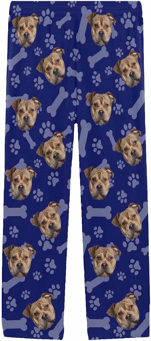 MyPupSocks Custom Pet Face Pajamas Pants Photo Pajama Bottoms for Men S-XXL