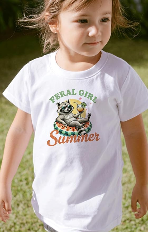 Kids Toddler Little Boys Girls T-Shirt Short Sleeve Funny Animals Graphic Letters Print Tee Top Summer Clothes