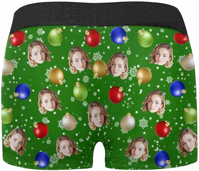 M YESCUSTOM Custom Faces Funny Short Briefs Gift for Husband Underwear