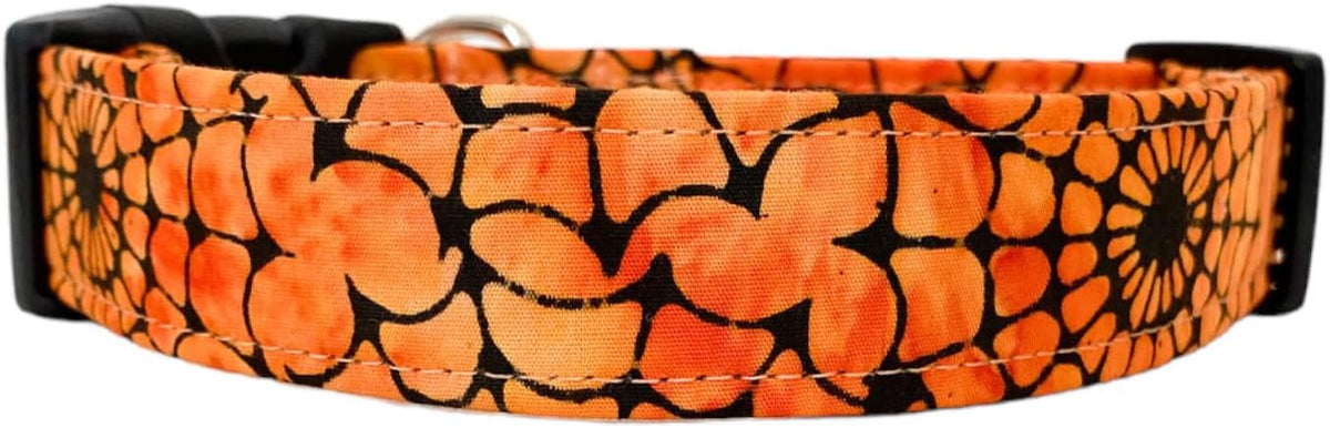 Orange Web Halloween Dog Collar (X-Large)