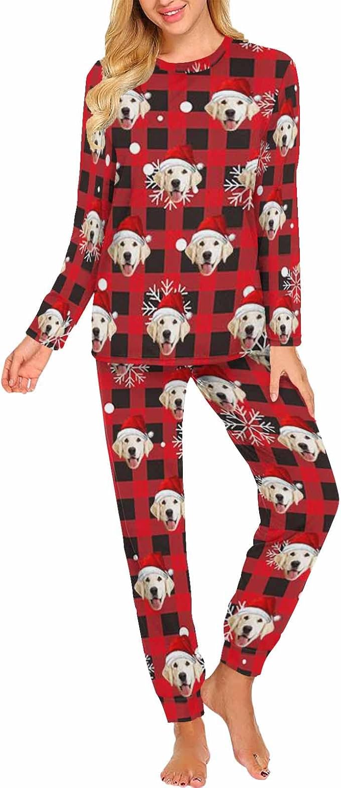 MyPupSocks Custom Face Pajamas Sets for Women, Personalized Photo Sleepwear XS-XXL