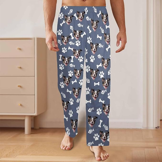 Custom Pajama Pants for Men, Personalized PJ Pants with Photos, Custom Mens Pajama Shorts, Gifts for Dad Husband