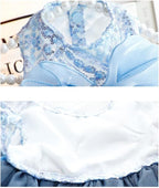 Fashion Sweet Puppy Dog Blingbling Princess Skirt Pet Dog Lace Cake Camisole Tutu Dress E-Navy XL