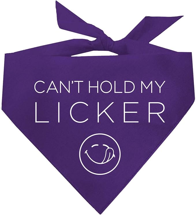 Can’t Hold My Licker Funny Drooler Dog Bandana (Purple, OS 1118)