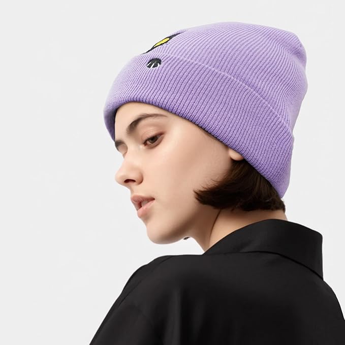 Funny Beanies Warm Knit Hats Fall Winter Black Hip Pop Knit Hat Cap for Women Men