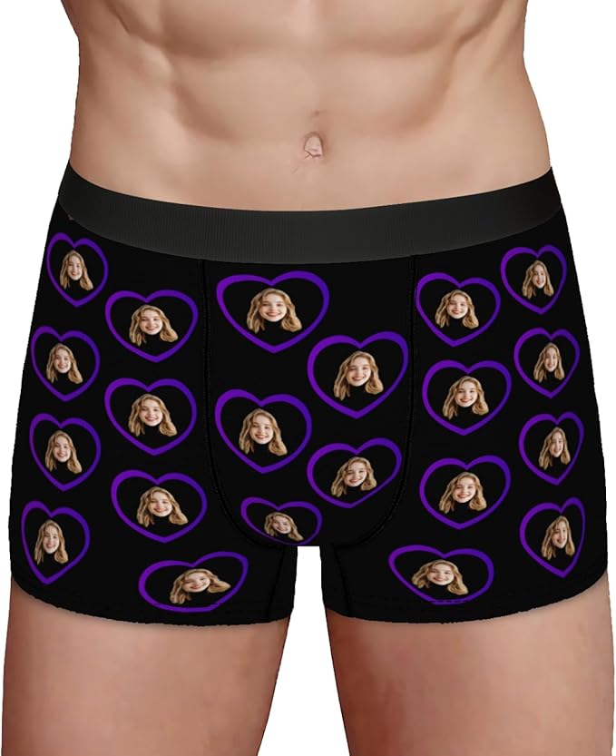 Personalized Underwear for Men with Face Custom Face Boxers Customized Boxer Briefs Funny Gifts for Him Husband Boyfriend