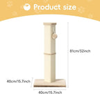 Cat Scratching Post, 32 Inch Tall Scratching Post for Indoor with 5 Inch Diameter Posts and Ball Cat Scratcher for Medium and Large Cats