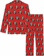 MyPupSocks Custom Face Pajamas for Women Set, Personalized Photo Long Sleepwear XS-XXL