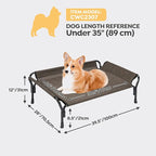 Veehoo Medium Elevated Dog Bed, Guardrail, Non-Slip, Chewproof, Washable & Breathable Teslin Mesh, Brown