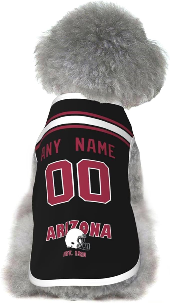 Arizona Dog Clothes Jersey Pet Jersey Customized Any Name & Number S-5XL for Small Middle and Big Dogs