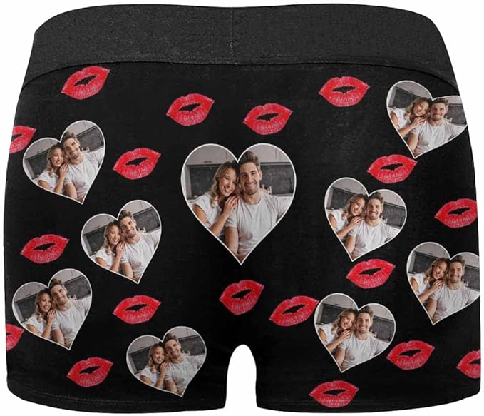 M YESCUSTOM Custom Faces Funny Short Briefs Gift for Husband Underwear
