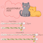 4 Pack Cotton Breakaway Cat Collar with Bell & Flowers Pendant,Cute Pet Kitten Collar for Girl Boy Cats,Pet Supplies,Stuff,Accessories,Gifts