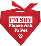 I'm Shy Please Ask to Pet Dog Bandana (Red, XS 590)