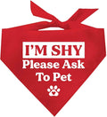 I'm Shy Please Ask to Pet Dog Bandana (Red, OS 590)